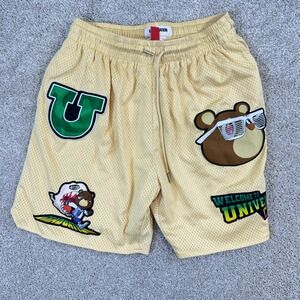 Headgear Classics Graduation Kanye West Bear Mesh Shorts Mens XL Yellow Hip Hop